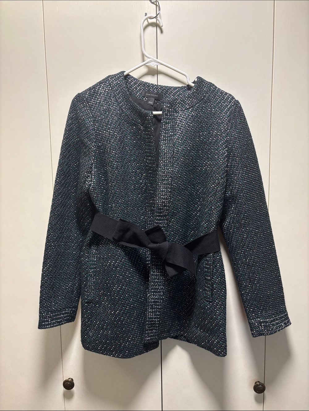 Ann Taylor Tweed Belted Coat/Blazer